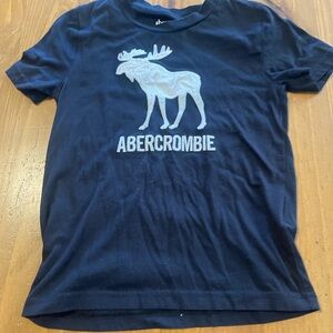 Abercrombie Navy Blue T-Shirt with Moose Logo - Size 5/6
